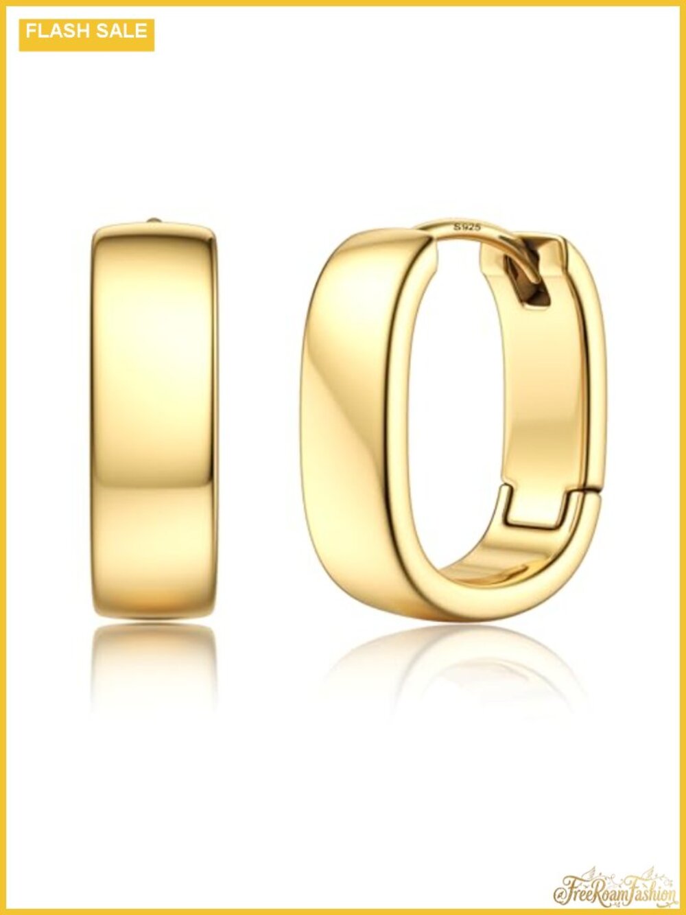925 Sterling Silver Small Chunky Hoop Earrings Hypoallergenic Gold Filled